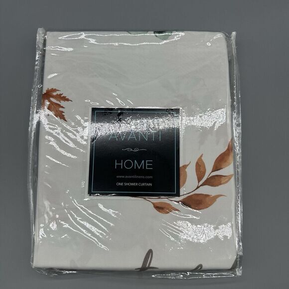 Avanti Linens Fabric Shower Curtain Pumpkins Grateful Patch 72"x 72" White - Picture 2 of 5